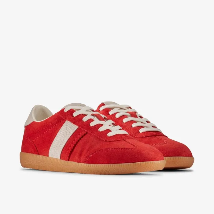Clarks Trainers Stara Walk Red Combination Suede 8211 Women