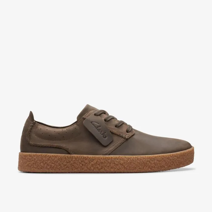Clarks Trainers Streethill Lace Dark Olive Leather 8211 Men