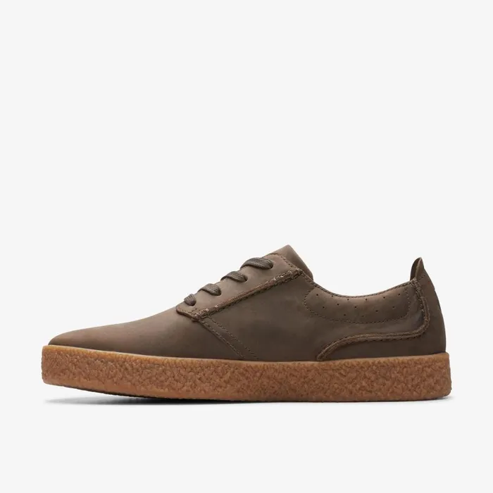 Clarks Trainers Streethill Lace Dark Olive Leather 8211 Men