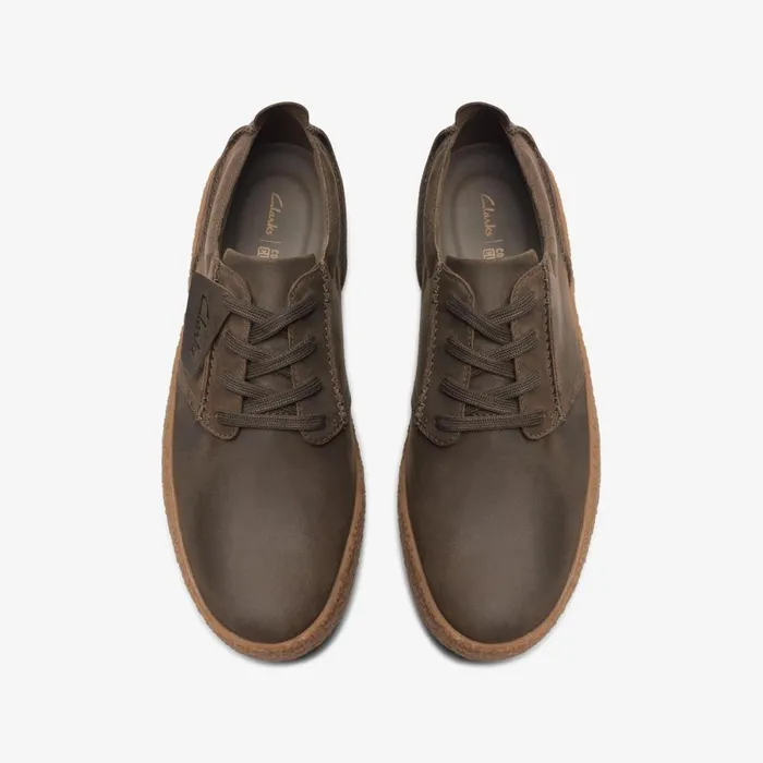 Clarks Trainers Streethill Lace Dark Olive Leather 8211 Men