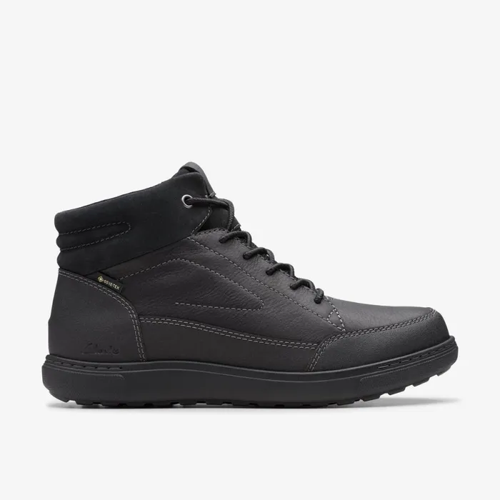 Clarks Waterproof Boots Mapstone Hi GoreTex Black Warmlined Leather 8211 Men