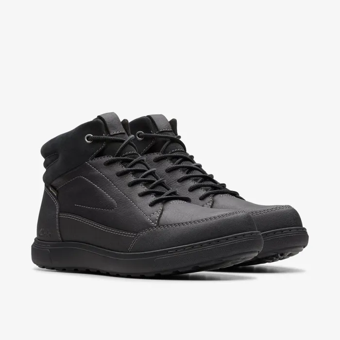 Clarks Waterproof Boots Mapstone Hi GoreTex Black Warmlined Leather 8211 Men