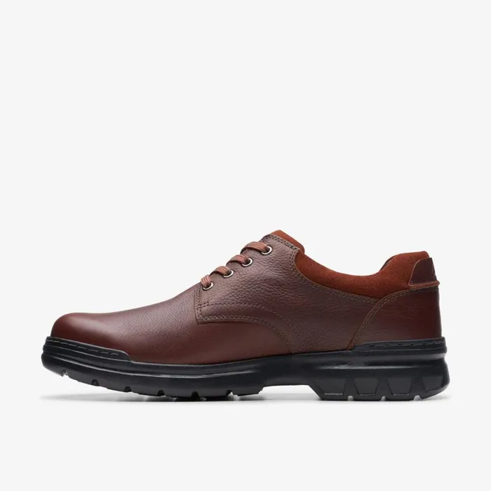 Clarks Wide Fit Shoes Rockie Walk GoreTex Dark Tan Leather 8211 Men