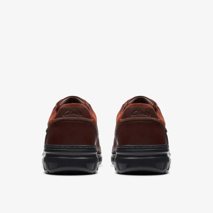 Clarks Wide Fit Shoes Rockie Walk GoreTex Dark Tan Leather 8211 Men