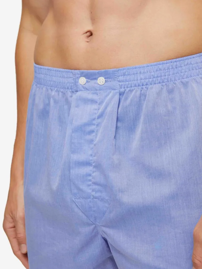 Classic Fit Boxer Shorts Men Derek Rose Classic Fit Boxers Amalfi Cotton Batiste Blue