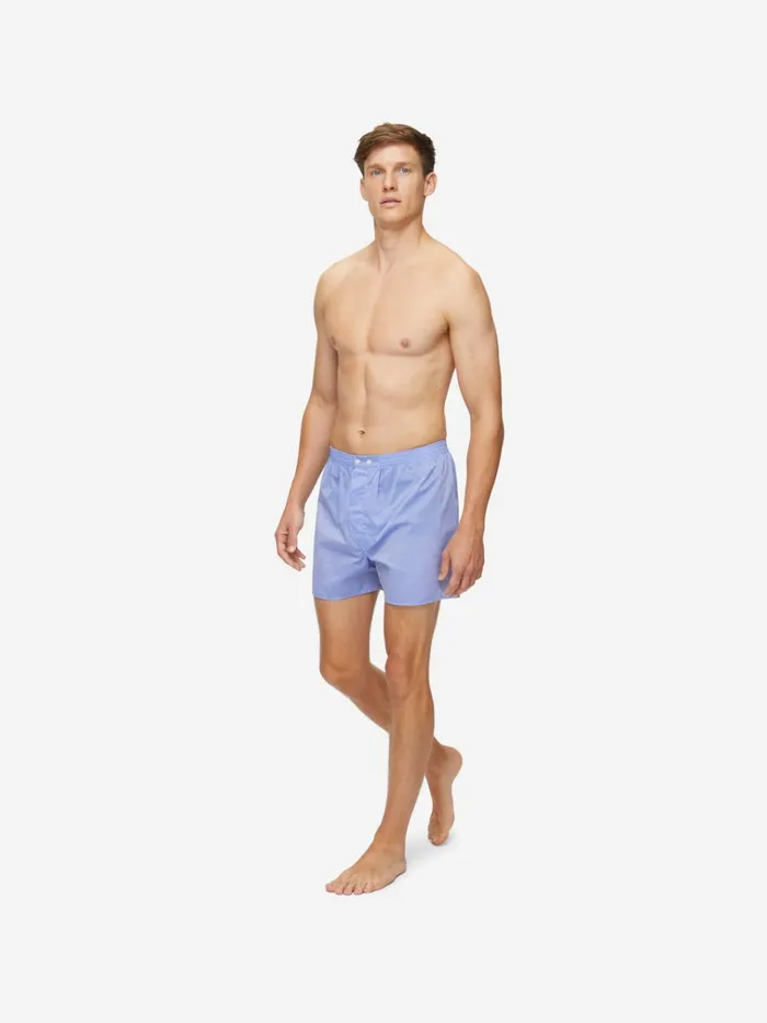 Classic Fit Boxer Shorts Men Derek Rose Classic Fit Boxers Amalfi Cotton Batiste Blue