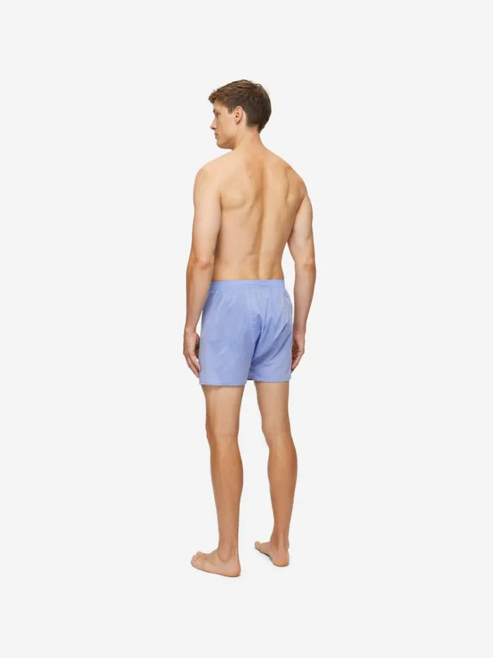 Classic Fit Boxer Shorts Men Derek Rose Classic Fit Boxers Amalfi Cotton Batiste Blue