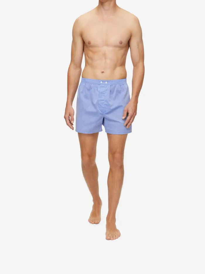 Classic Fit Boxer Shorts Men Derek Rose Classic Fit Boxers Amalfi Cotton Batiste Blue