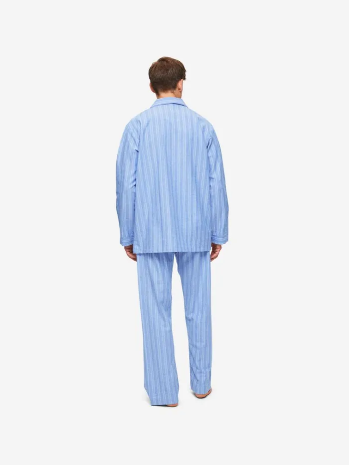 Classic Fit Pajamas Men Derek Rose Classic Fit Pajamas Arran 20 Brushed Cotton Blue