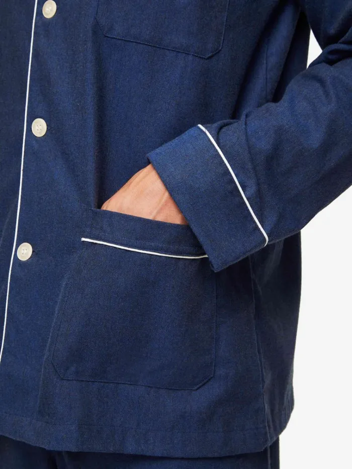 Classic Fit Pajamas Men Derek Rose Classic Fit Pajamas Balmoral 3 Brushed Cotton Navy