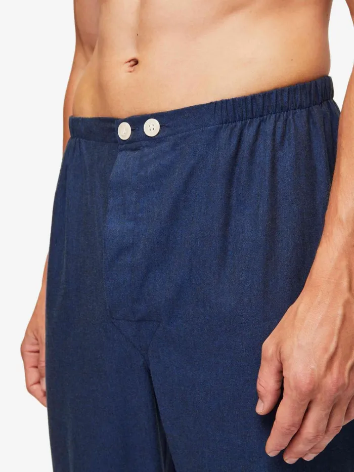 Classic Fit Pajamas Men Derek Rose Classic Fit Pajamas Balmoral 3 Brushed Cotton Navy