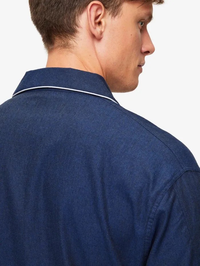 Classic Fit Pajamas Men Derek Rose Classic Fit Pajamas Balmoral 3 Brushed Cotton Navy