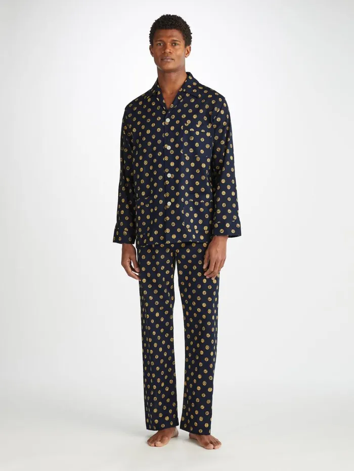 Classic Fit Pajamas Men Derek Rose Classic Fit Pajamas Ledbury 78 Cotton Batiste Navy