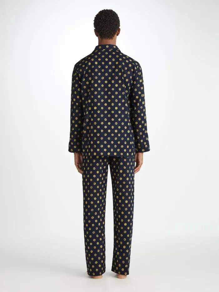 Classic Fit Pajamas Men Derek Rose Classic Fit Pajamas Ledbury 78 Cotton Batiste Navy