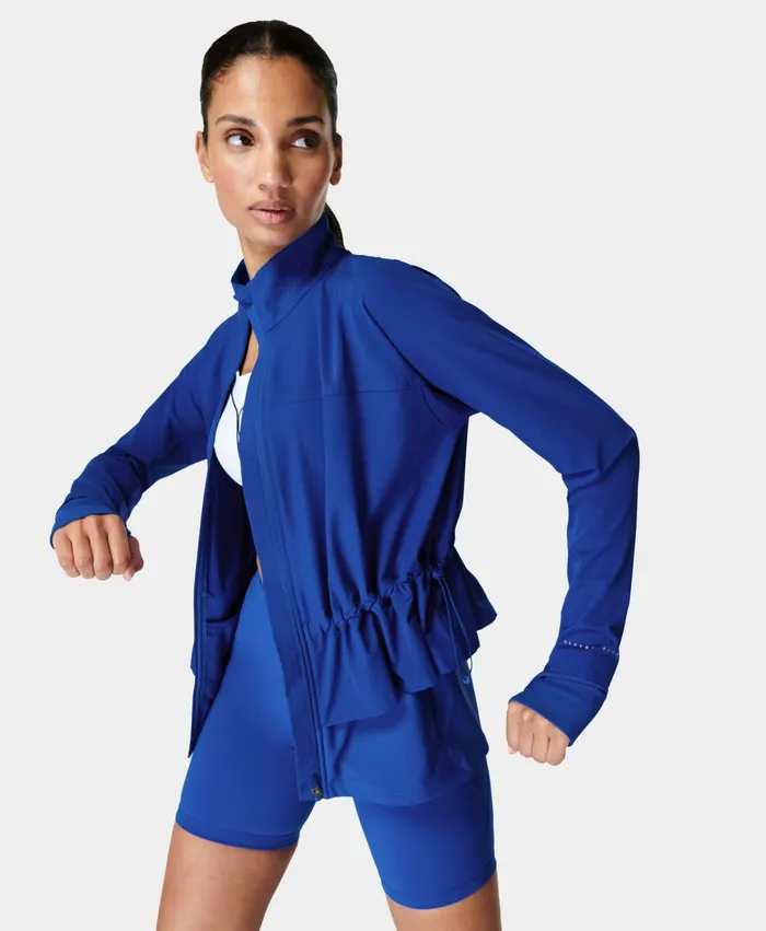 Coats and Jackets Women Fast Lane Running Jacket Lightning Blue Sweaty Betty
