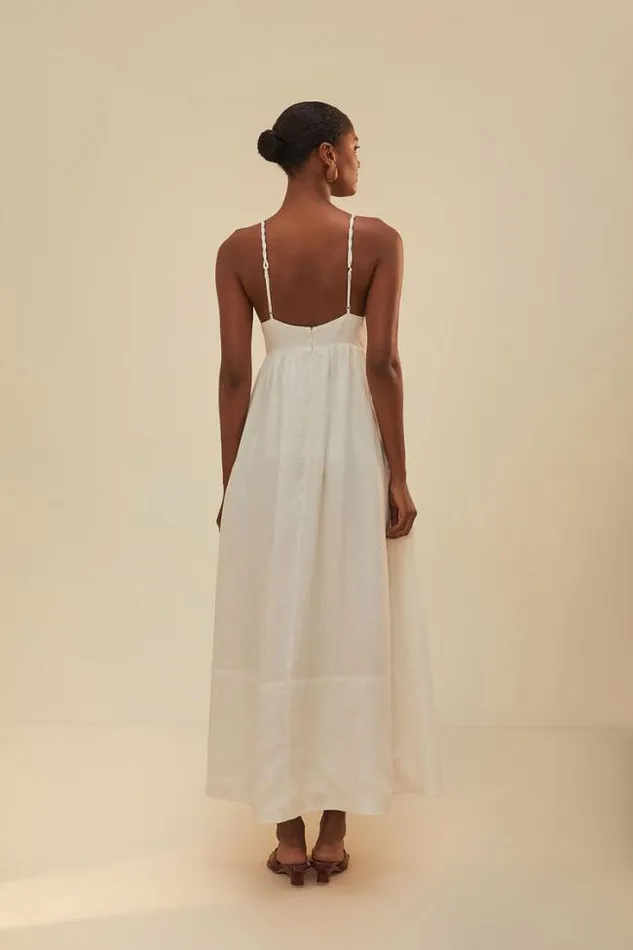 Coconut Tree Embroidered Maxi Dress Women FARM Rio Maxi Dresses