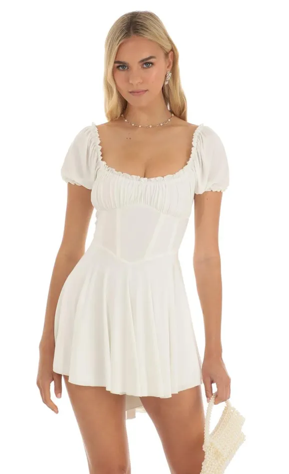 Corset Dress White Women LUCY IN THE SKY Mini Dresses