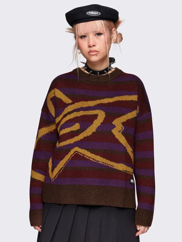 Cosmic Striped Sweater Women Minga London Knitwear