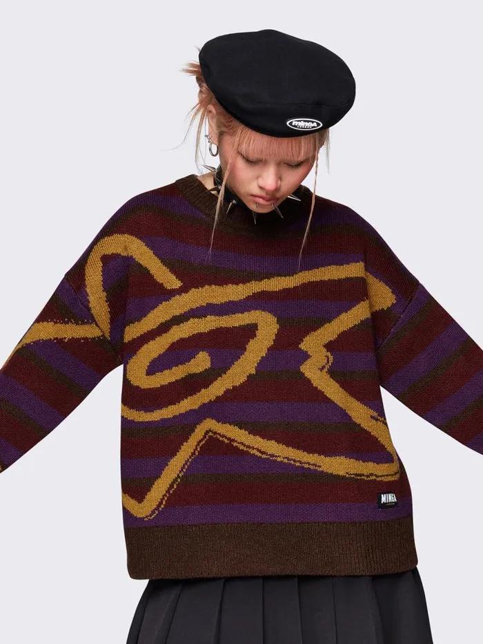 Cosmic Striped Sweater Women Minga London Knitwear