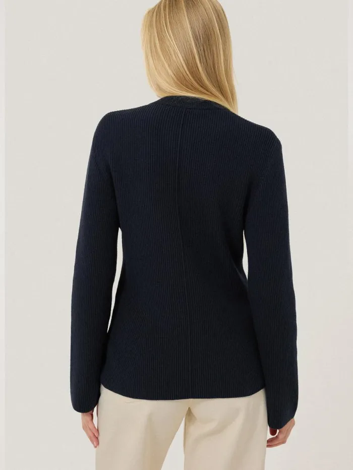 Cotton Blend Knit Cardigan Navy Women Jigsaw Knitwear and Cashmere