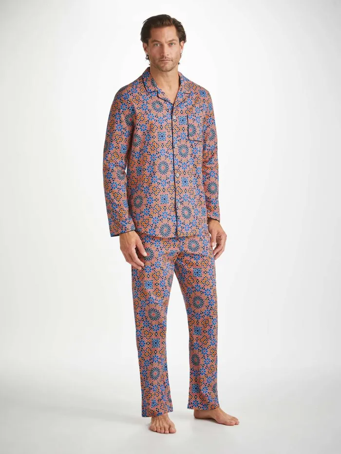 Cotton Pajamas Men Derek Rose Modern Fit Pajamas Ledbury 69 Cotton Batiste Multi