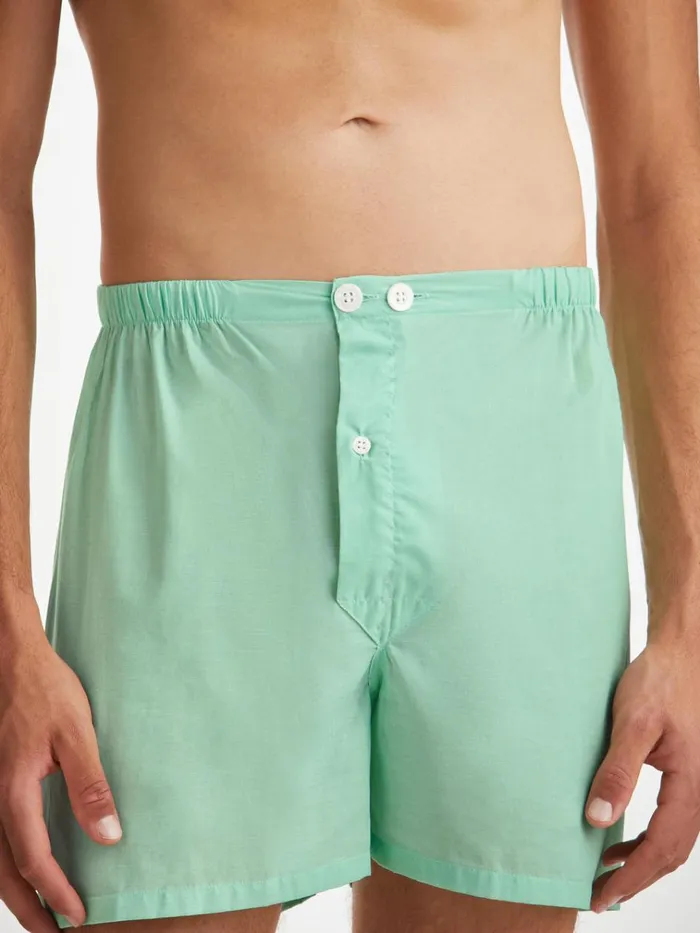 Cotton Pajamas Men Derek Rose Short Pajamas Amalfi 1 Cotton Batiste Mint