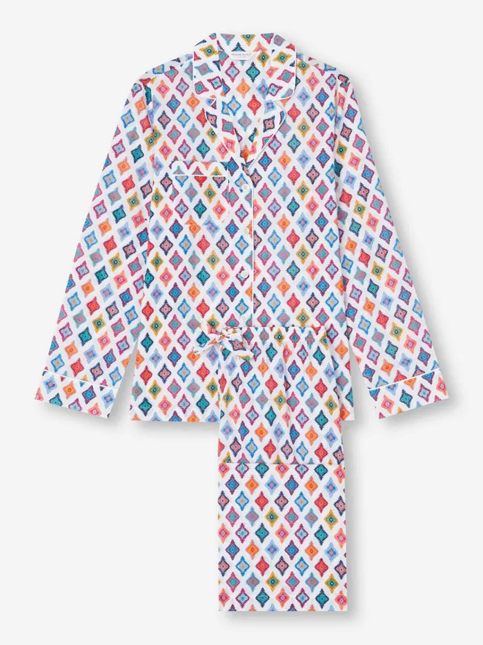 Cotton Pajamas Women Derek Rose Pajamas Ledbury 66 Cotton Batiste Multi