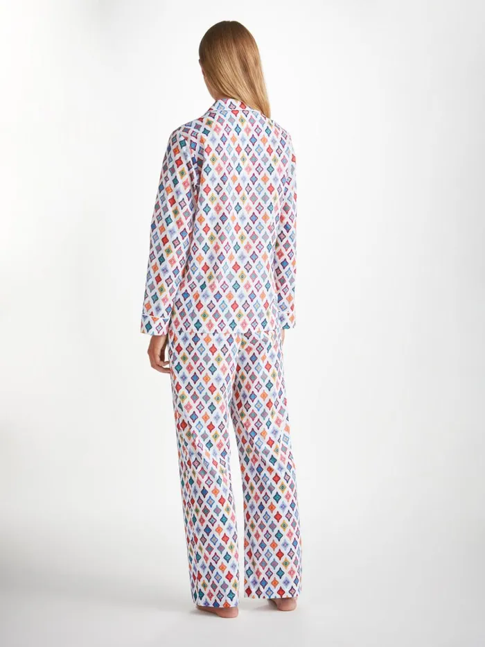 Cotton Pajamas Women Derek Rose Pajamas Ledbury 66 Cotton Batiste Multi