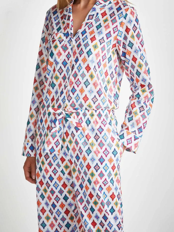 Cotton Pajamas Women Derek Rose Pajamas Ledbury 66 Cotton Batiste Multi