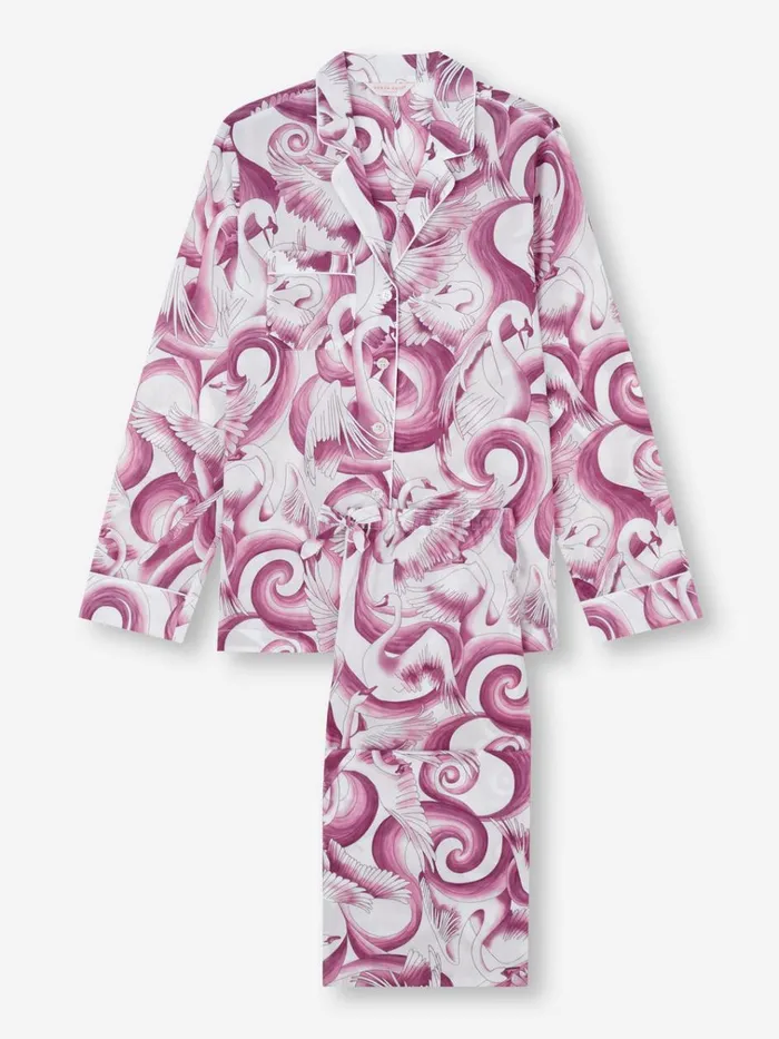 Cotton Pajamas Women Derek Rose Pajamas Ledbury 75 Cotton Batiste White