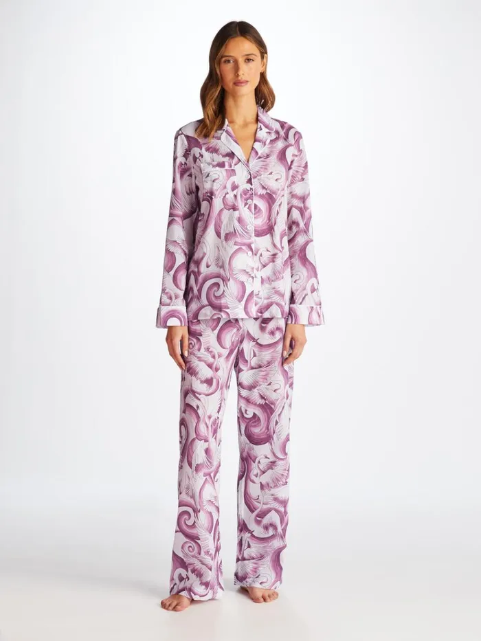 Cotton Pajamas Women Derek Rose Pajamas Ledbury 75 Cotton Batiste White