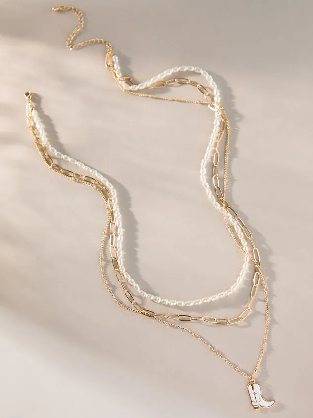 Cowboy Pearl Necklace Goldpearl Women Altar039d State Necklaces