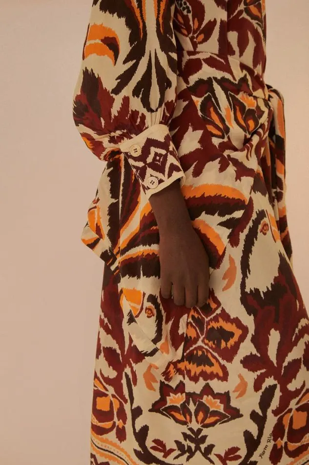 Cream Toucans Scarf Maxi Dress Women FARM Rio Maxi Dresses