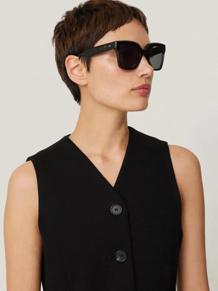 Crepe Ponte Jersey Waistcoat Black Women Jigsaw Party