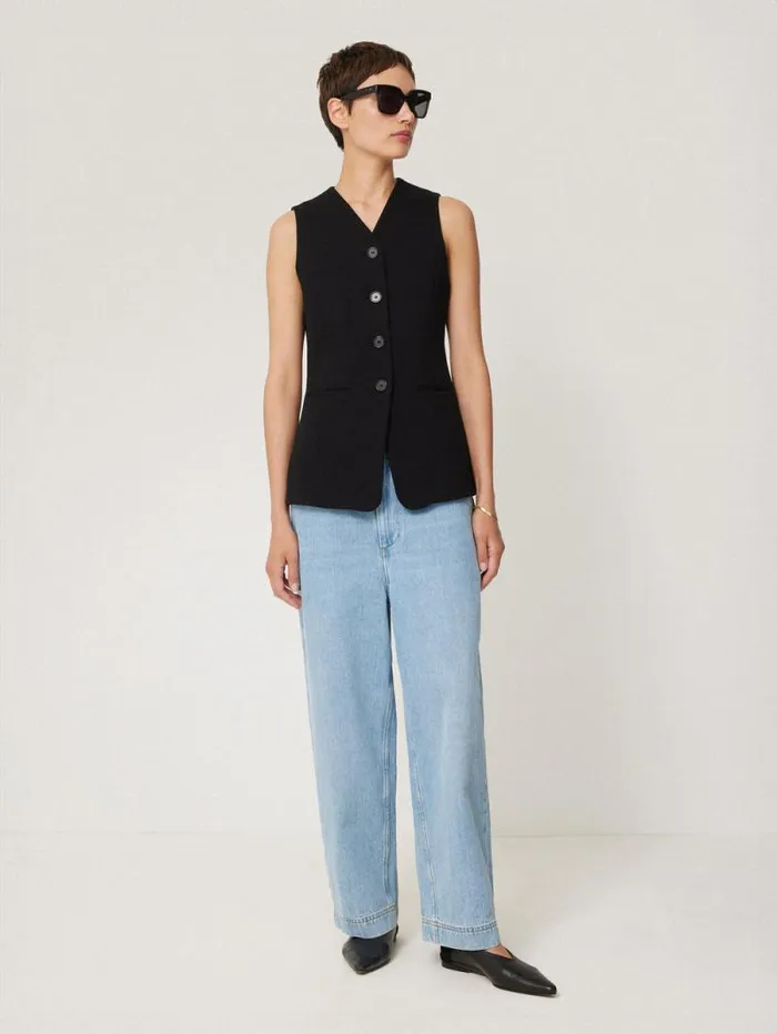 Crepe Ponte Jersey Waistcoat Black Women Jigsaw Party