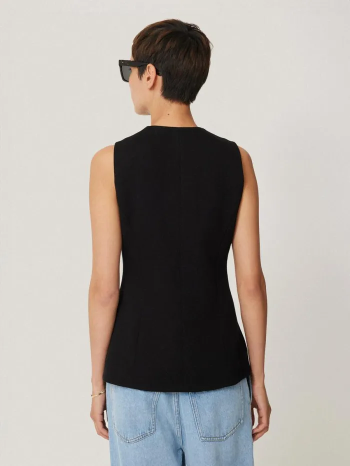 Crepe Ponte Jersey Waistcoat Black Women Jigsaw Party