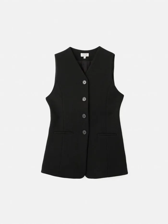 Crepe Ponte Jersey Waistcoat Black Women Jigsaw Party