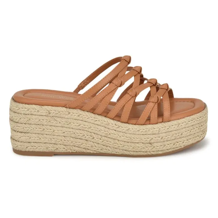 Cristy Espadrille Wedge Sandals Light Brown Women Nine West Sandals