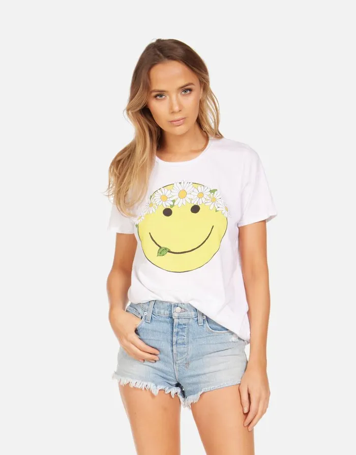 Croft Happy Daisy Peace White Women Lauren Moshi Short Sleeve