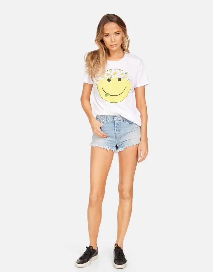 Croft Happy Daisy Peace White Women Lauren Moshi Short Sleeve