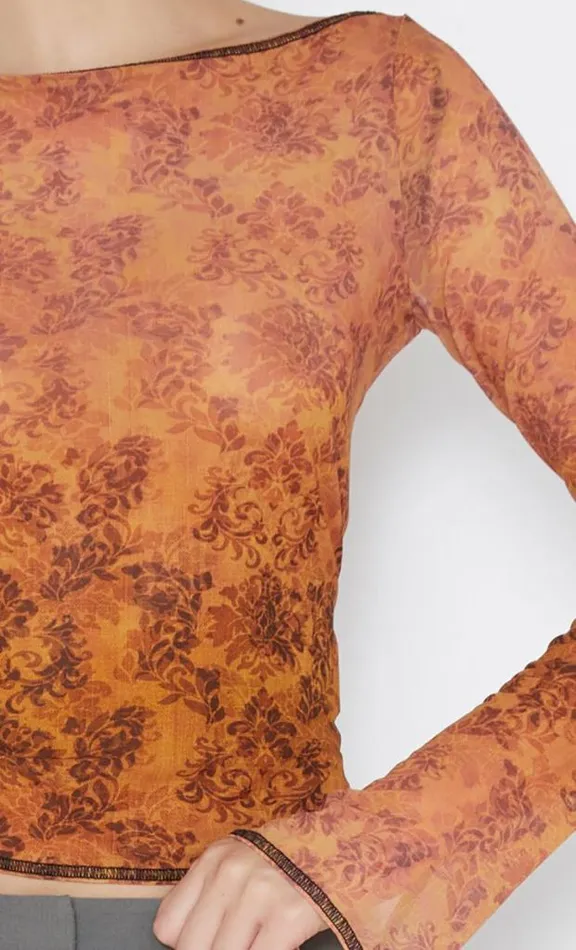 Cropped Shop Bec Bridge Fleur De Lis Long Sleeve Top Fleur
