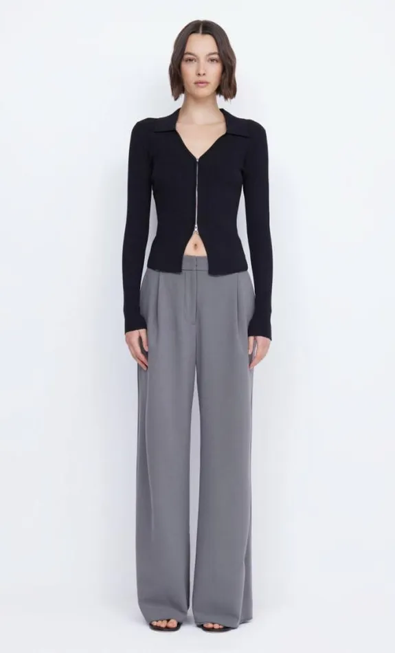Cropped Shop Bec Bridge Imrie Zip Knit Cardigan Black