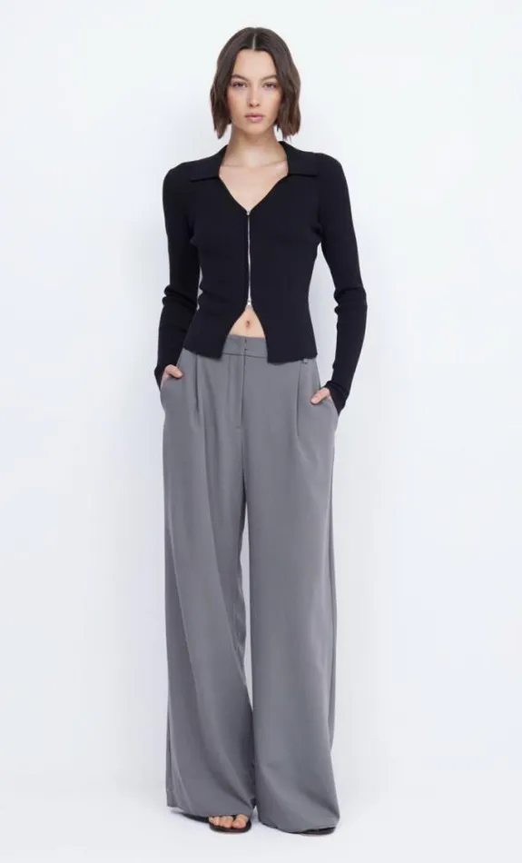 Cropped Shop Bec Bridge Imrie Zip Knit Cardigan Black