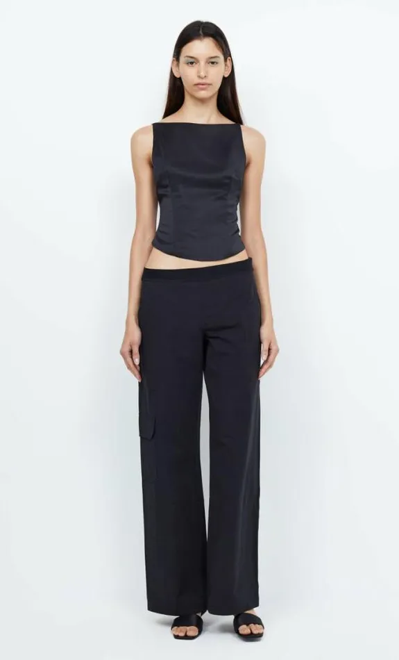Cropped Shop Bec Bridge Jones Boatneck Top Black