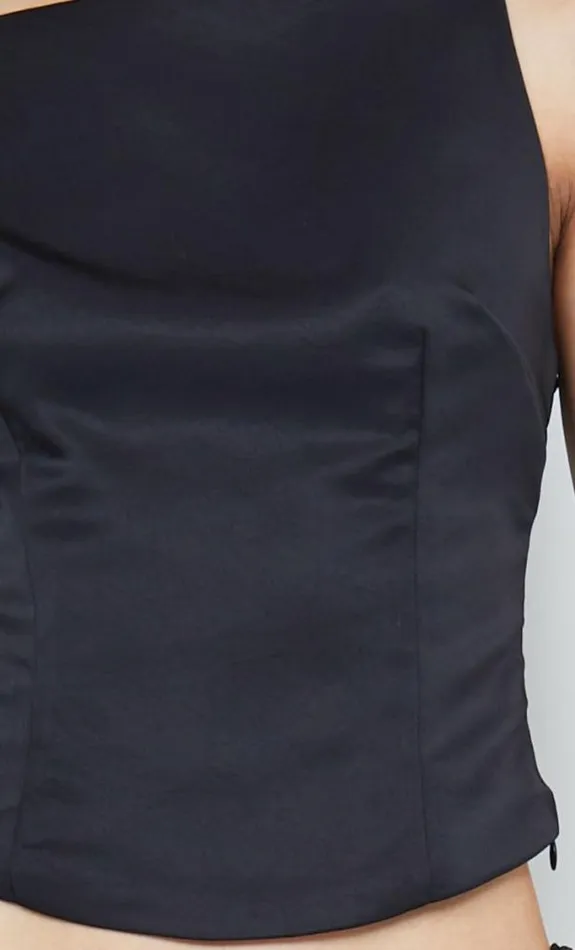 Cropped Shop Bec Bridge Jones Boatneck Top Black
