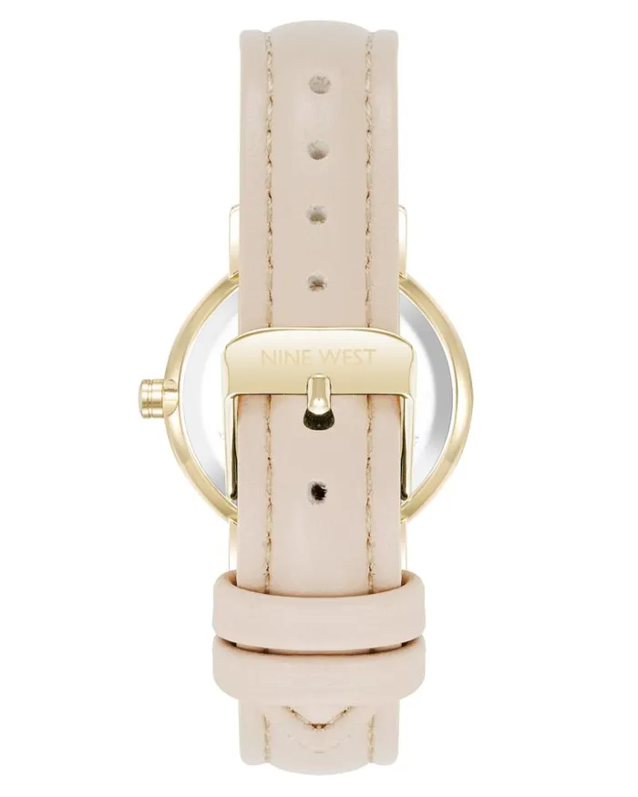Crystal Accented Dial Strap Watch Creamgold Women Nine West Straps Crystal Accented Dial Strap Watch Creamgold Women Nine West Straps