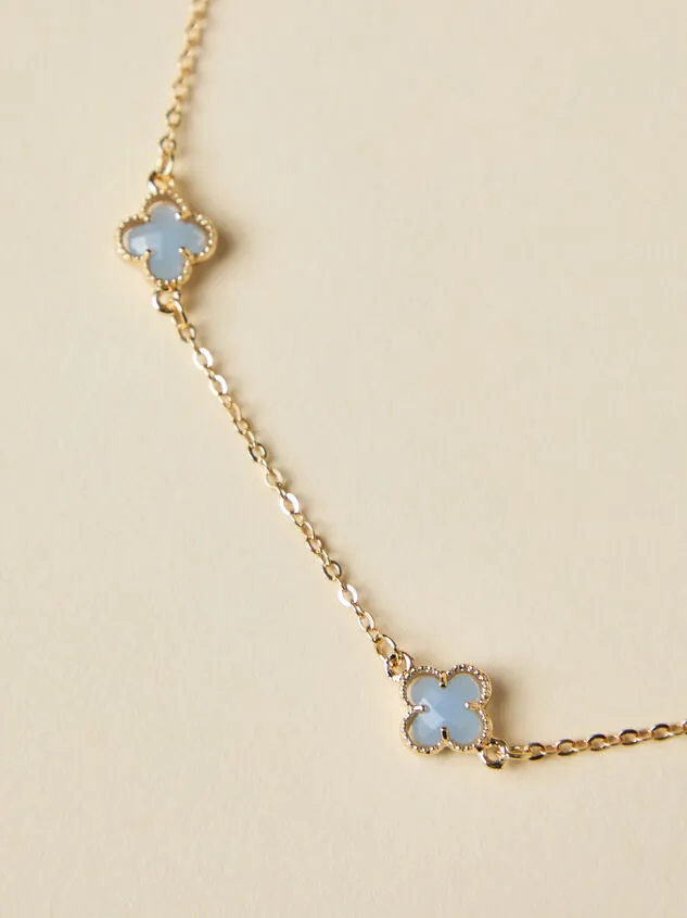Crystal Clover Charm Necklace Bluegold Women Altar039d State Necklaces Crystal Clover Charm Necklace Bluegold Women Altar039d State Necklaces