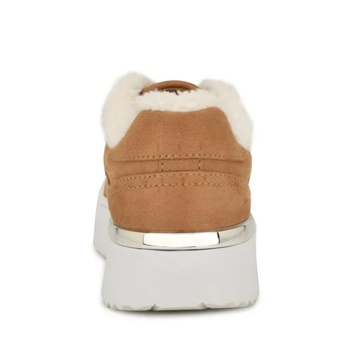 Cuddly Laceup Sneakers Dark Natural Women Nine West Flats