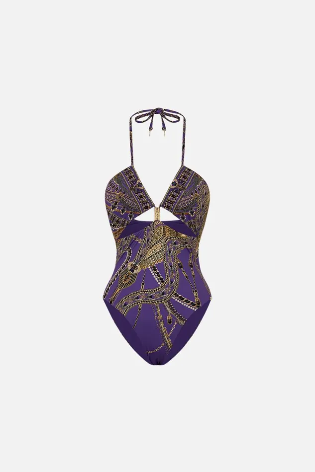 CUT OUT HALTER ONE PIECE WITH TRIM LUXORLAND LADY Luxorland Lady Womens Camilla One Pieces
