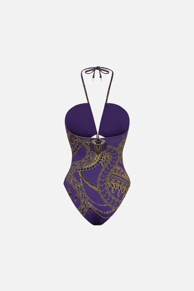 CUT OUT HALTER ONE PIECE WITH TRIM LUXORLAND LADY Luxorland Lady Womens Camilla One Pieces
